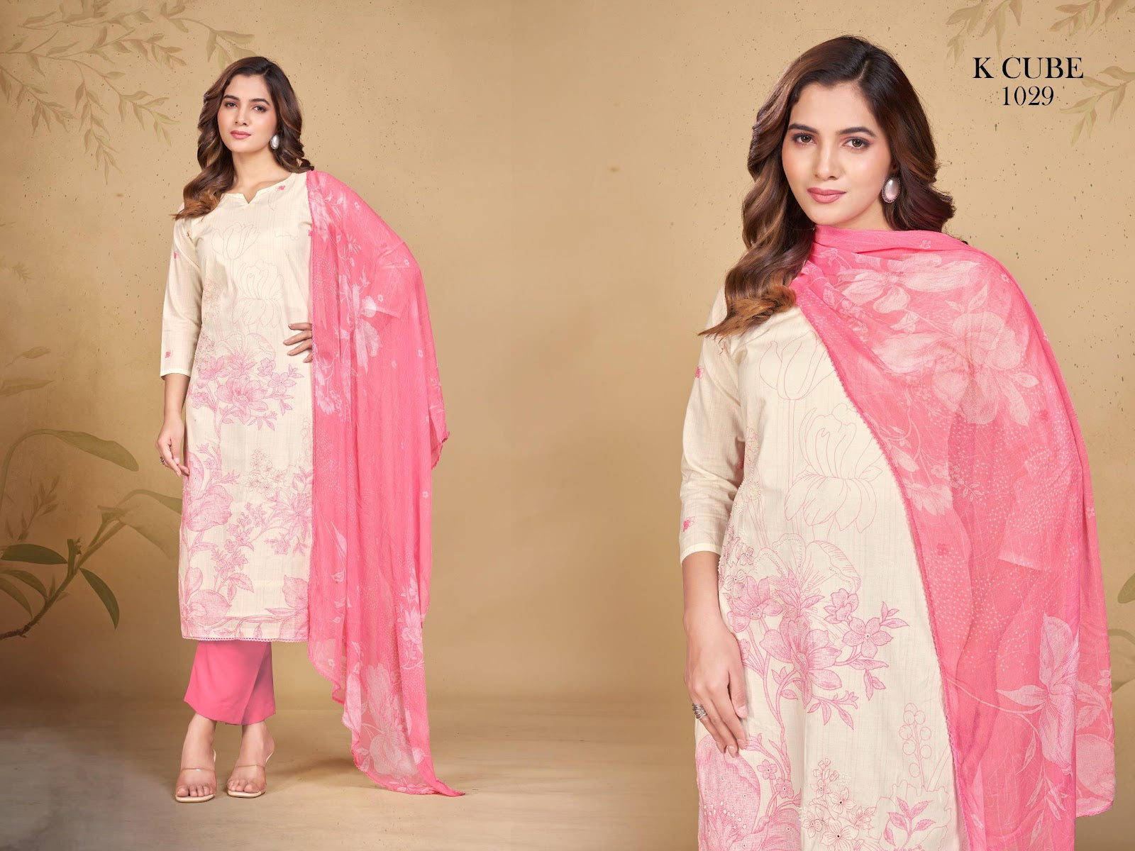 Sara 1029 K Cube Cotton Cambric Pant Style Suits Wholesale Rate