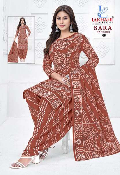 Sara Bandhej Vol 1 Lakhani Cotton Dress Material Supplier India