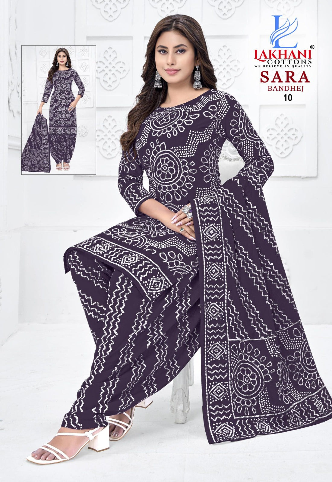 Sara Bandhej Vol 1 Lakhani Cotton Dress Material Supplier India