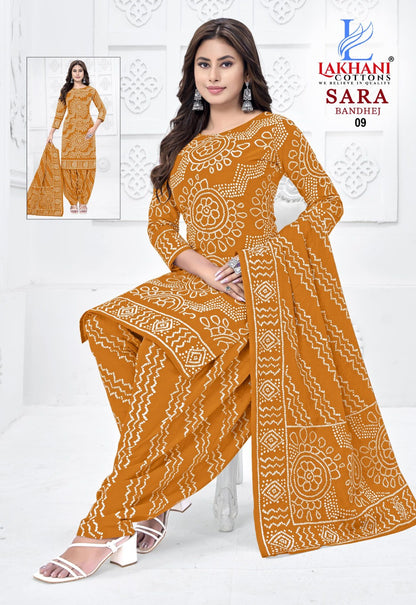 Sara Bandhej Vol 1 Lakhani Cotton Dress Material Supplier India