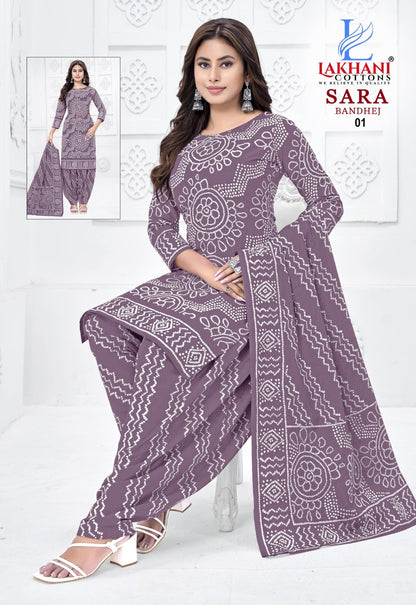 Sara Bandhej Vol 1 Lakhani Cotton Dress Material Supplier India