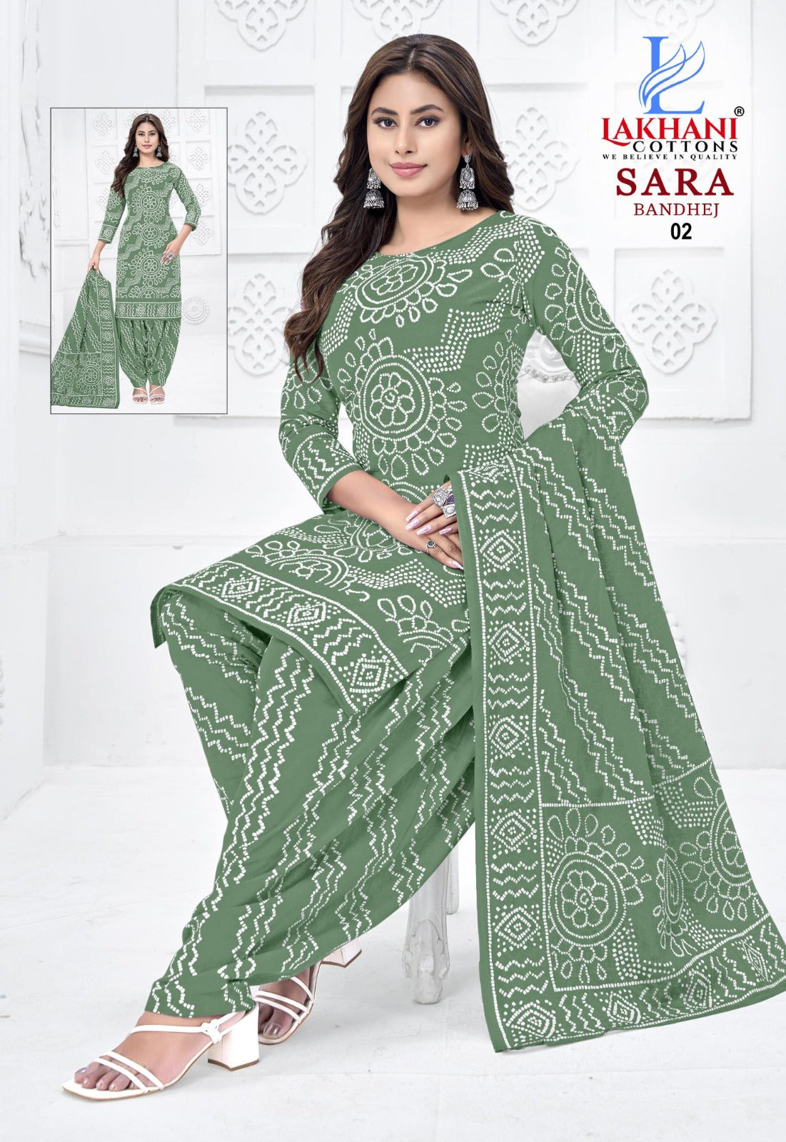 Sara Bandhej Vol 1 Lakhani Cotton Dress Material Supplier India