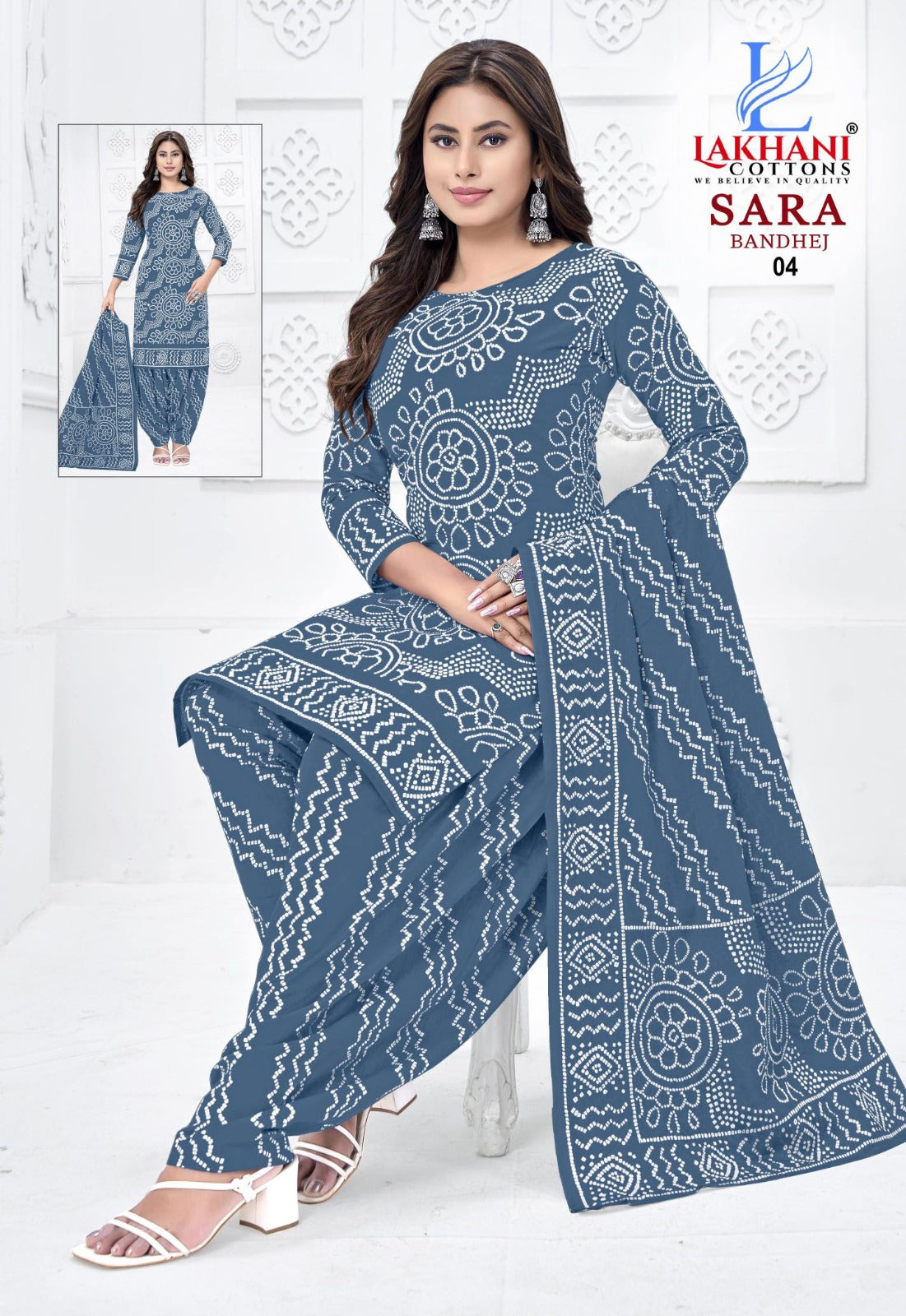 Sara Bandhej Vol 1 Lakhani Cotton Dress Material Supplier India