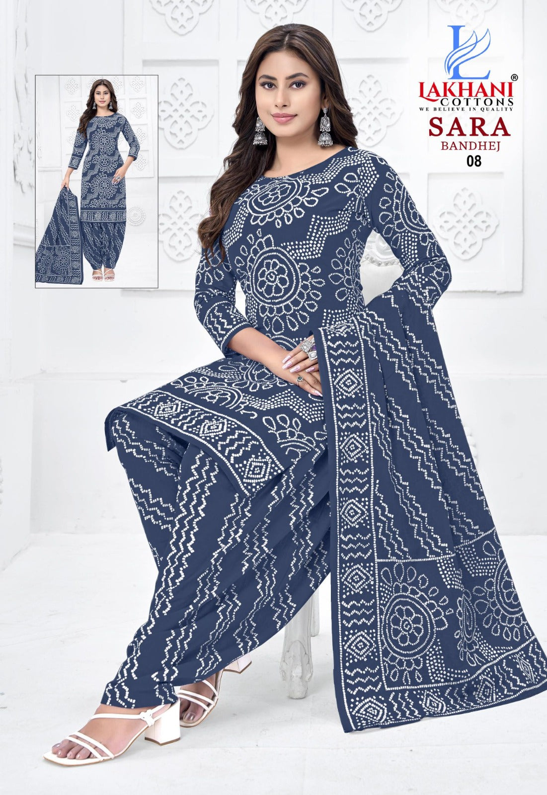 Sara Bandhej Vol 1 Lakhani Cotton Dress Material Supplier India