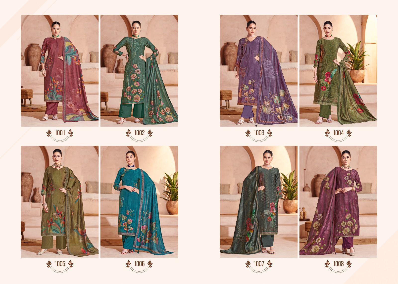Sara Digital Salvi Fashion Muslin Silk Pant Style Suits Wholesaler