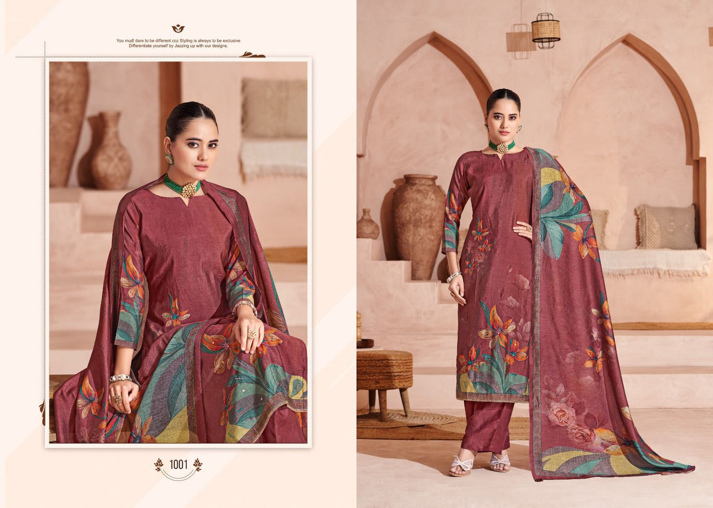 Sara Digital Salvi Fashion Muslin Silk Pant Style Suits Wholesaler