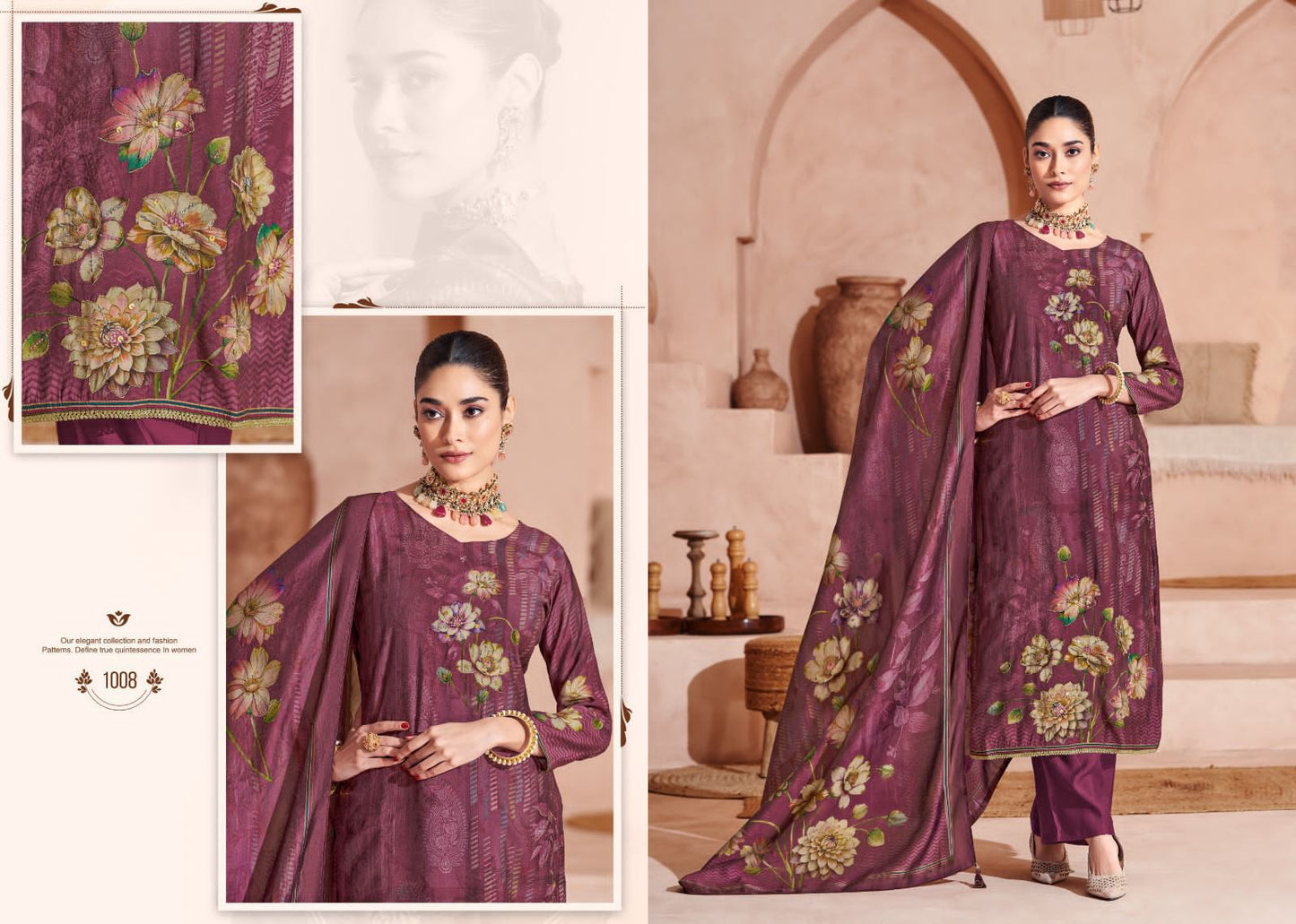 Sara Digital Salvi Fashion Muslin Silk Pant Style Suits Wholesaler