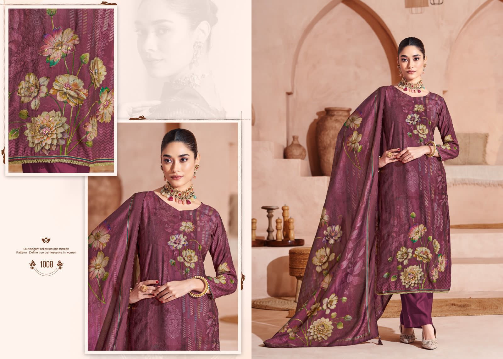 Sara Digital Salvi Fashion Muslin Silk Pant Style Suits Wholesaler