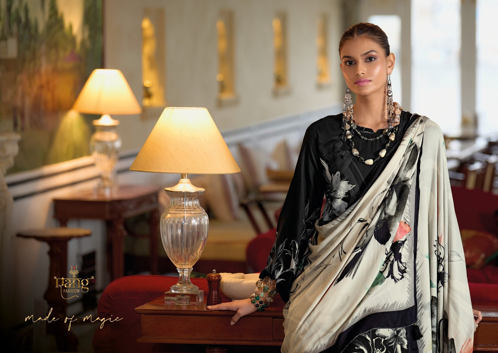 Sara Rang Fashion Viscose Muslin Pant Style Suits Manufacturer Gujarat