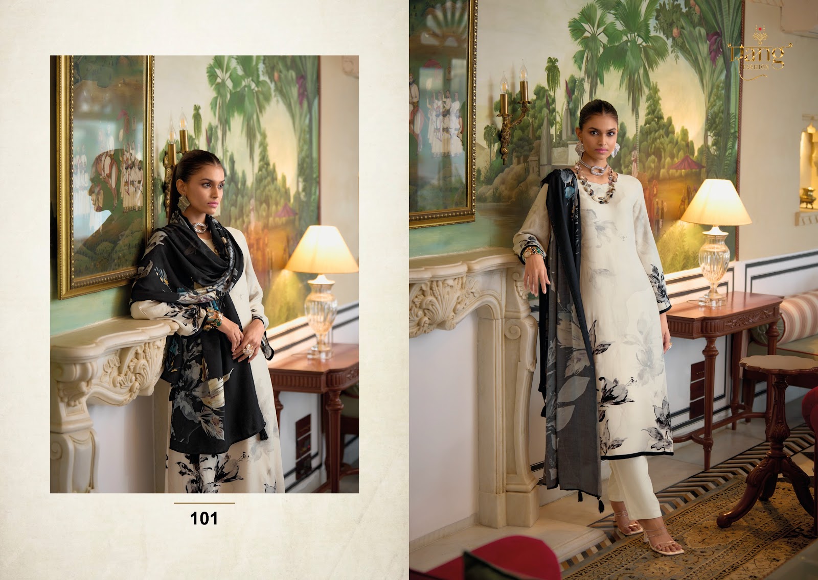 Sara Rang Fashion Viscose Muslin Pant Style Suits Manufacturer Gujarat