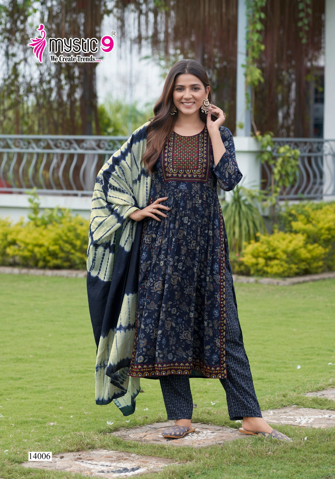 Sara Vol 14 Mystic 9 Rayon Capsule Readymade Pant Style Suits Supplier Ahmedabad