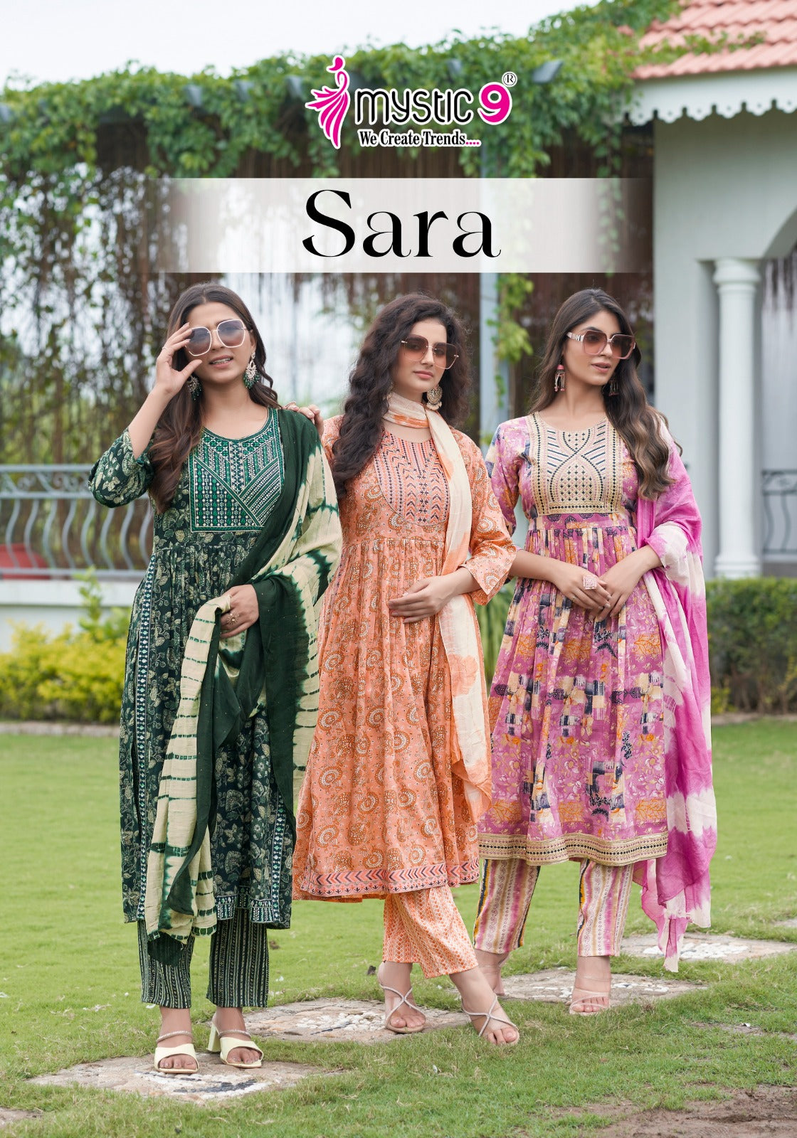 Sara Vol 14 Mystic 9 Rayon Capsule Readymade Pant Style Suits Supplier Ahmedabad
