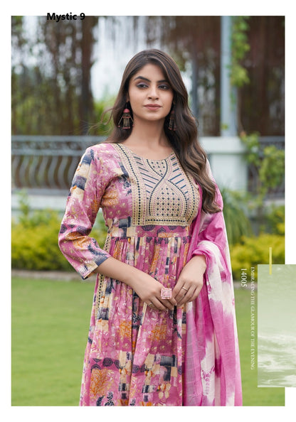 Sara Vol 14 Mystic 9 Rayon Capsule Readymade Pant Style Suits Supplier Ahmedabad