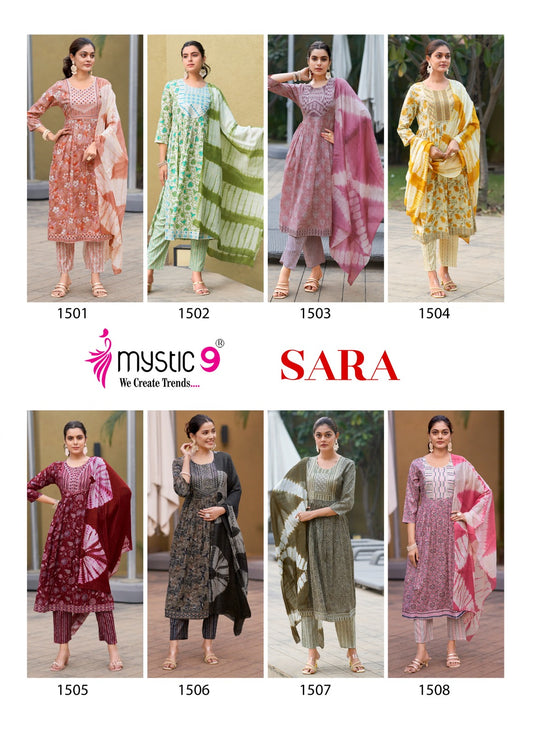 Sara Vol 15 Mystic 9 Rayon Capsule Readymade Pant Style Suits Manufacturer India