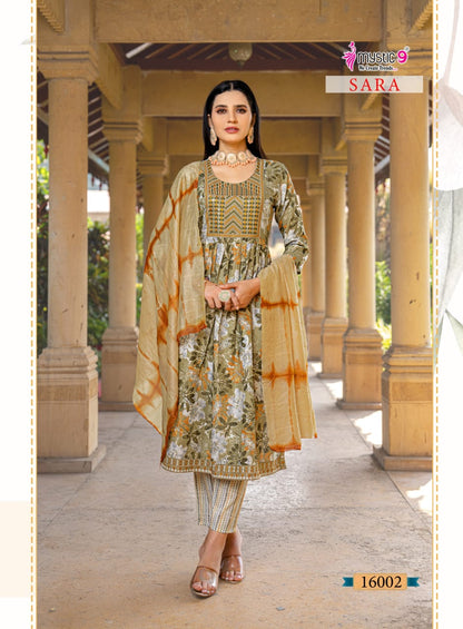 Sara Vol 16 Mystic 9 Capsule Rayon Readymade Pant Style Suits Exporter