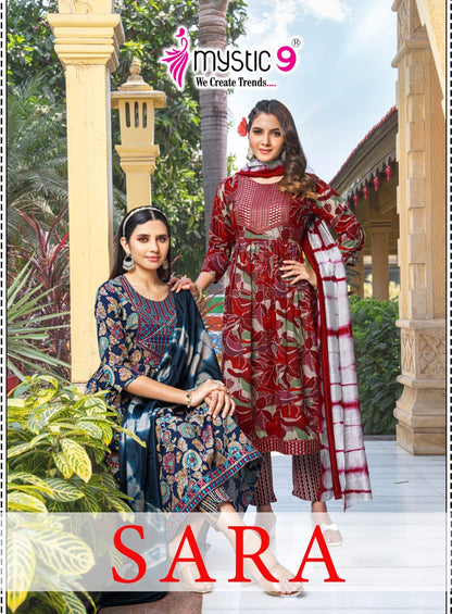 Sara Vol 16 Mystic 9 Capsule Rayon Readymade Pant Style Suits Exporter