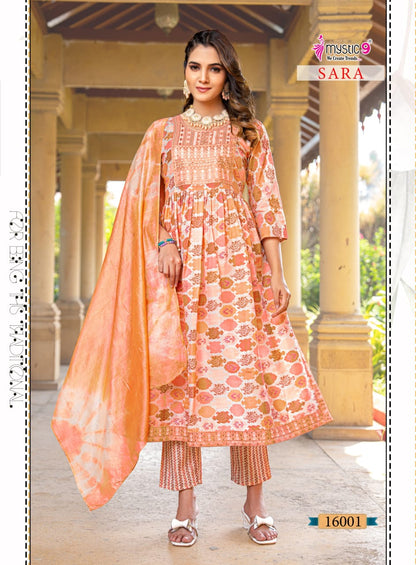 Sara Vol 16 Mystic 9 Capsule Rayon Readymade Pant Style Suits Exporter