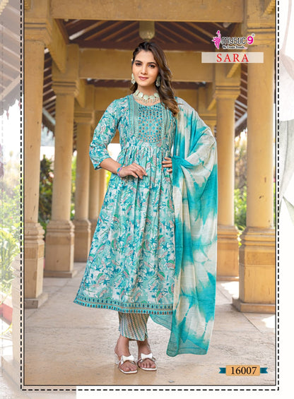Sara Vol 16 Mystic 9 Capsule Rayon Readymade Pant Style Suits Exporter