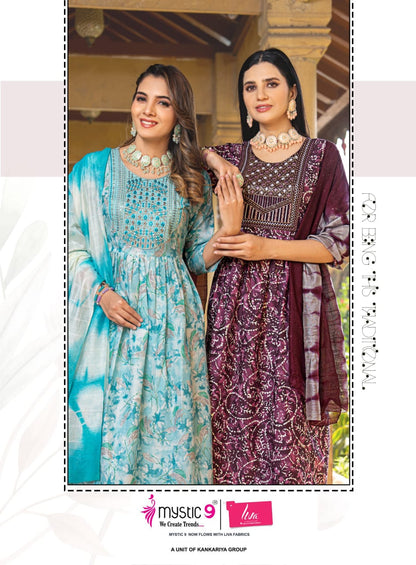 Sara Vol 16 Mystic 9 Capsule Rayon Readymade Pant Style Suits Exporter