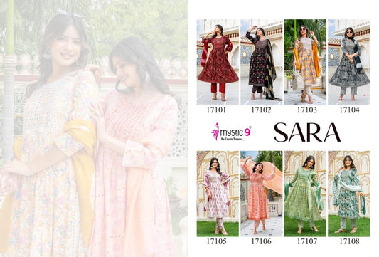 Sara Vol 17 Mystic 9 Rayon Readymade Pant Style Suits Manufacturer Gujarat