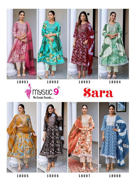 Sara Vol 18 Mystic 9 Rayon Readymade Pant Style Suits Wholesaler