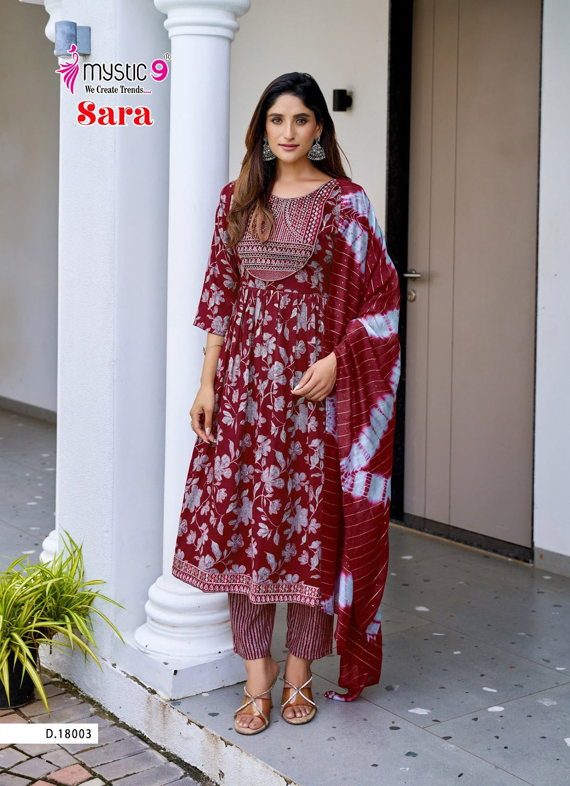 Sara Vol 18 Mystic 9 Rayon Readymade Pant Style Suits Wholesaler