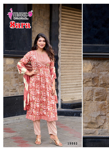 Sara Vol 19 Mystic 9 Rayon Readymade Pant Style Suits Manufacturer