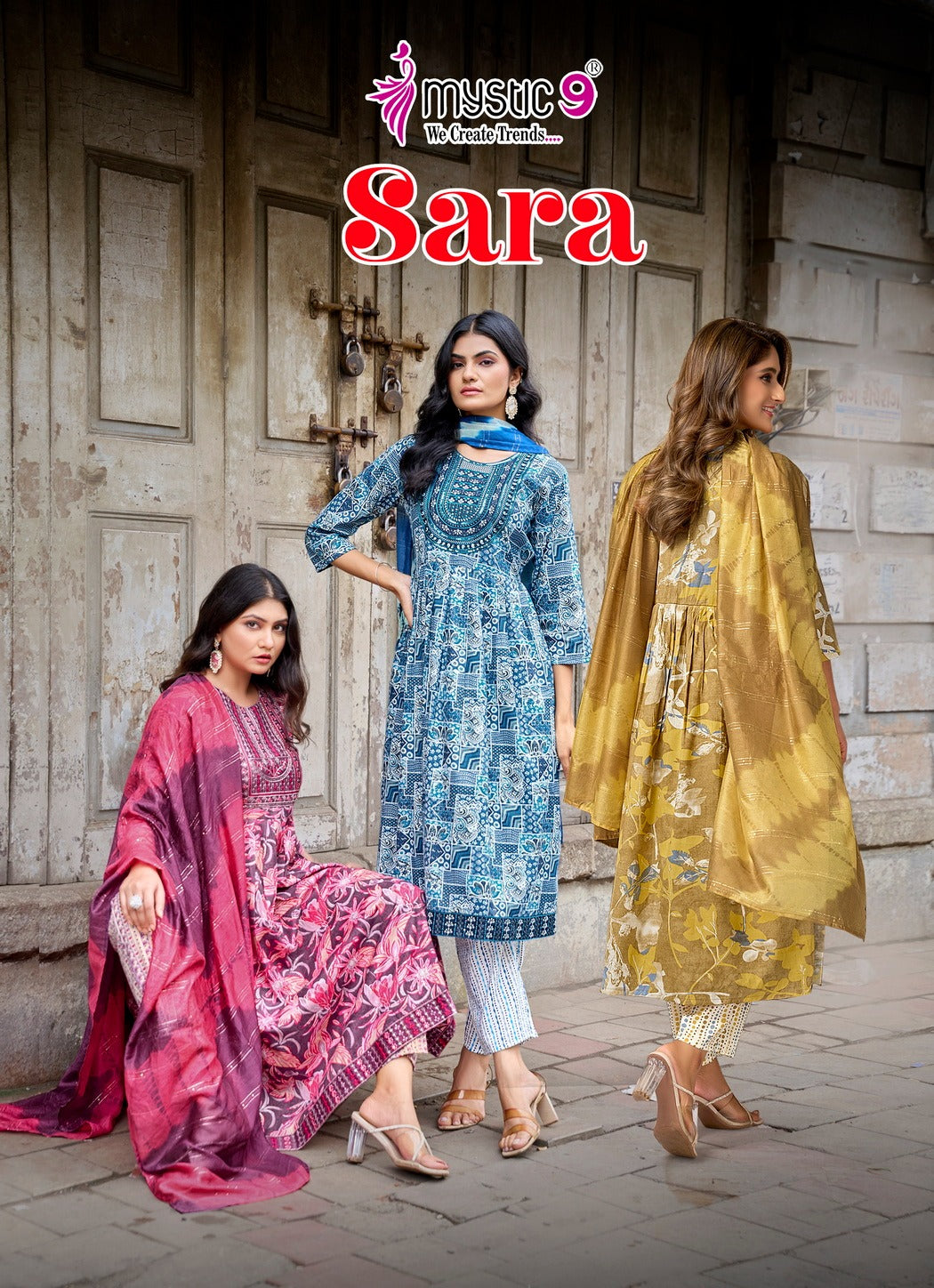 Sara Vol 19 Mystic 9 Rayon Readymade Pant Style Suits Manufacturer