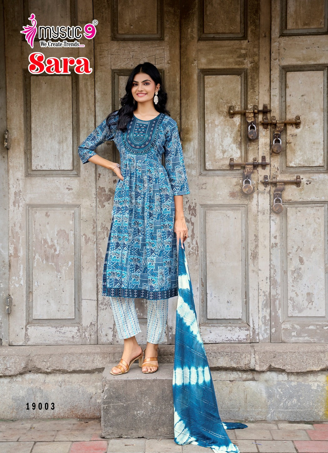 Sara Vol 19 Mystic 9 Rayon Readymade Pant Style Suits Manufacturer