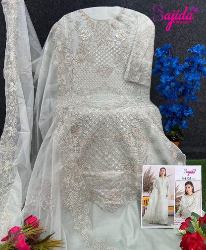 1047 Sara Vol 1 Sajida Organza Pakistani Salwar Suits Manufacturer India