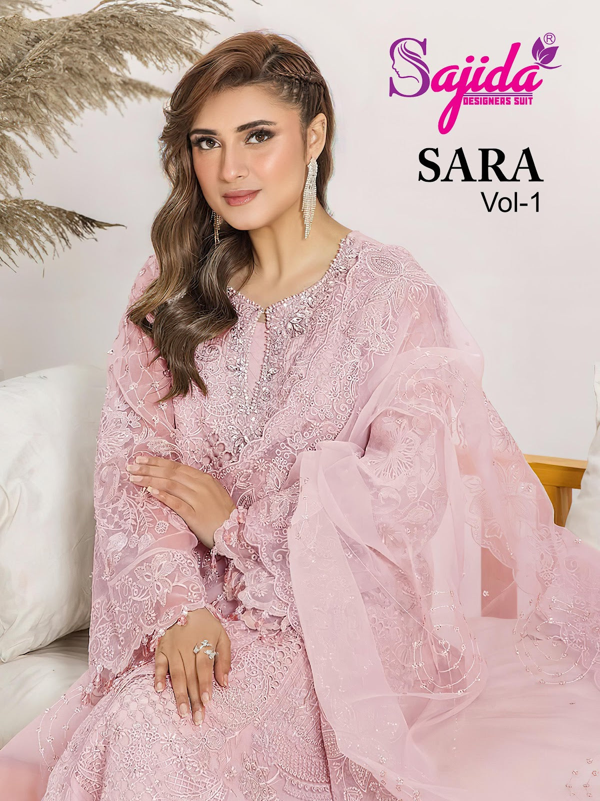1047 Sara Vol 1 Sajida Organza Pakistani Salwar Suits Manufacturer India