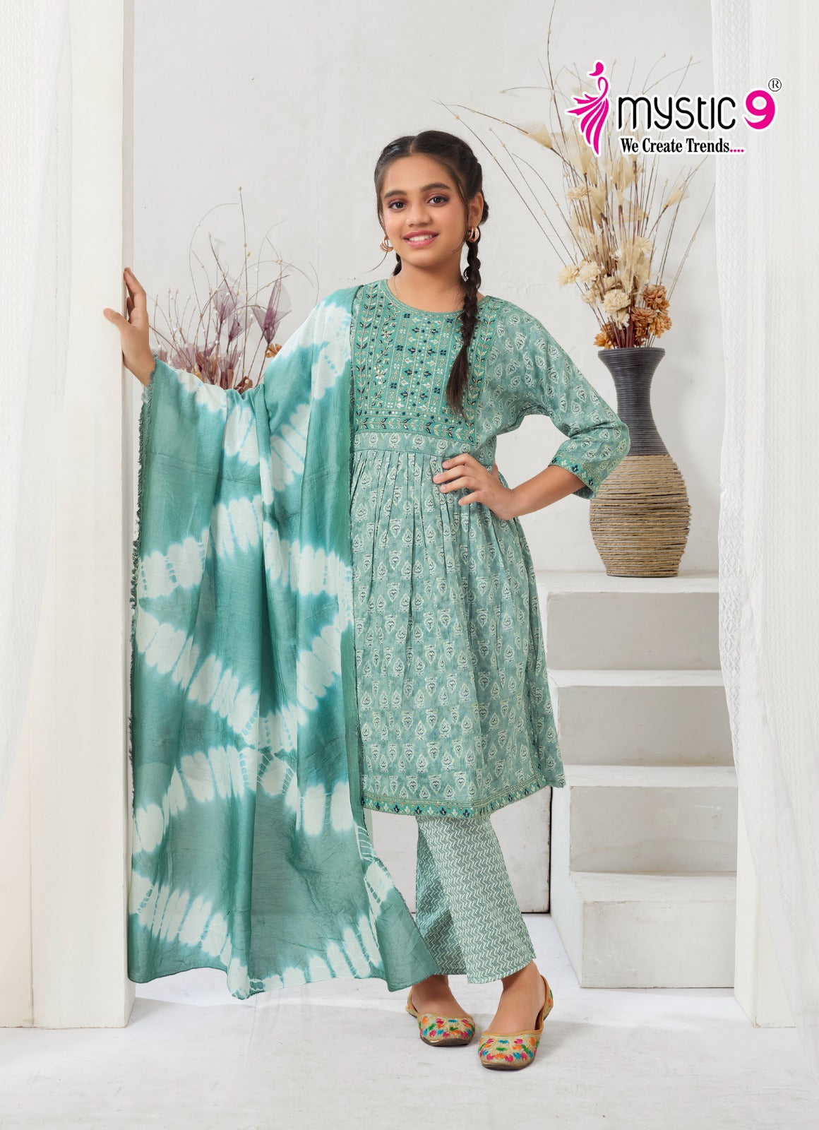 Sara Vol 1 Mystic 9 Rayon Capsule Girls Readymade Pant Suits Exporter