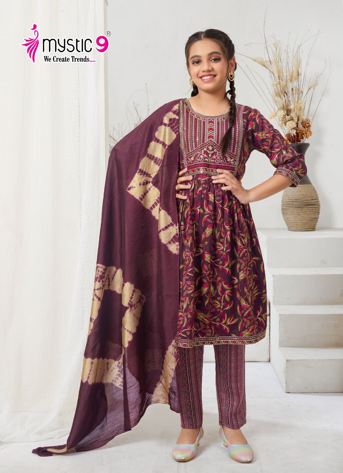 Sara Vol 1 Mystic 9 Rayon Capsule Girls Readymade Pant Suits Exporter