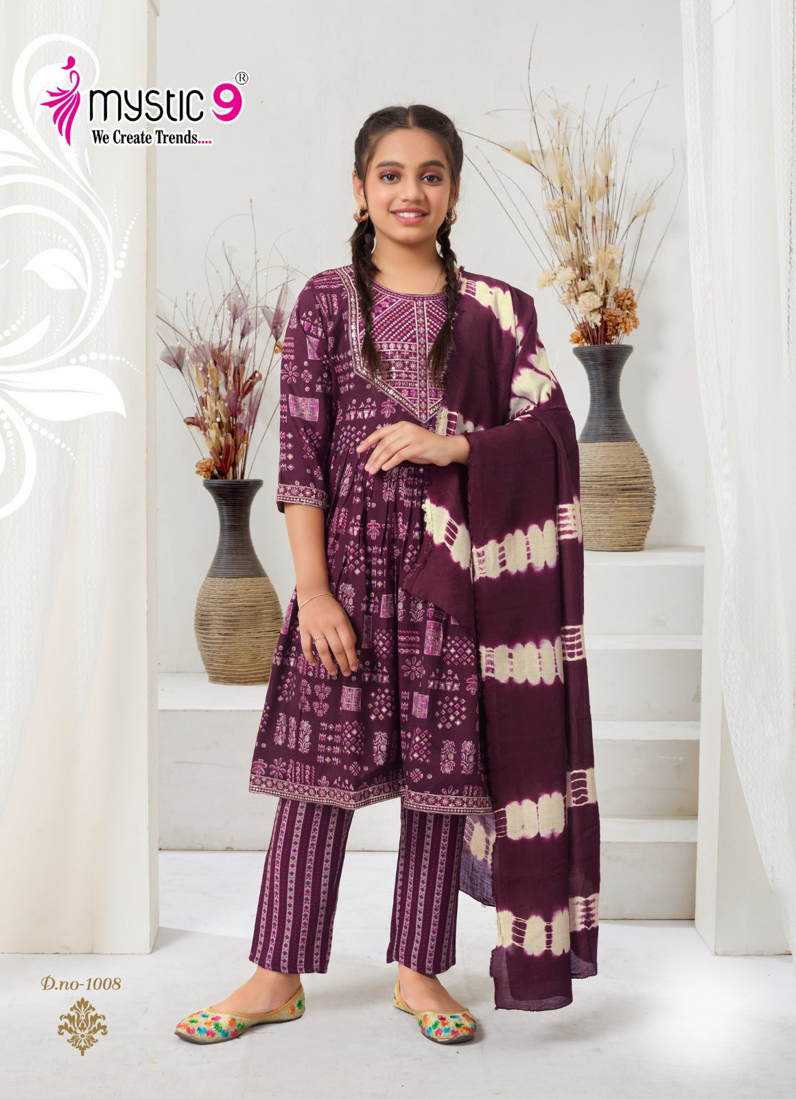 Sara Vol 1 Mystic 9 Rayon Capsule Girls Readymade Pant Suits Exporter