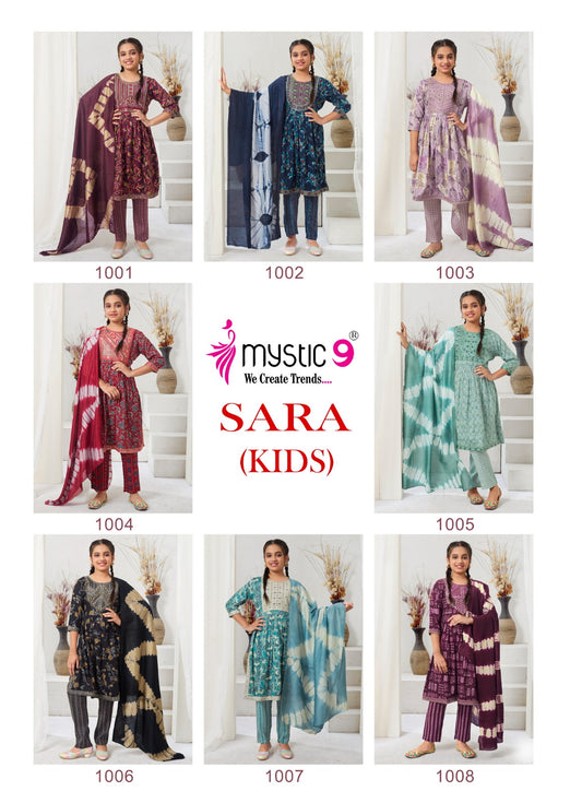 Sara Vol 1 Mystic 9 Rayon Capsule Girls Readymade Pant Suits Exporter