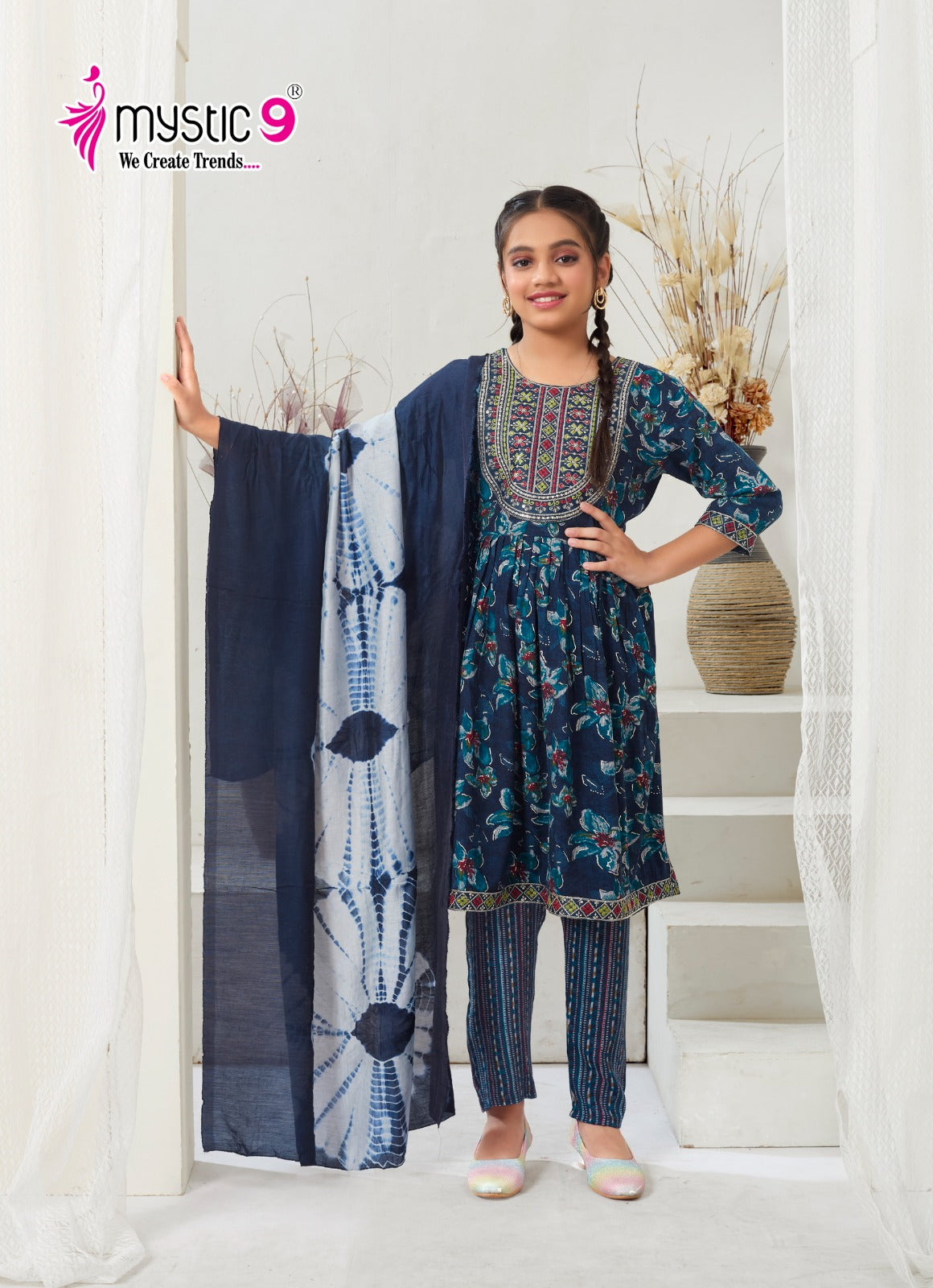 Sara Vol 1 Mystic 9 Rayon Capsule Girls Readymade Pant Suits Exporter