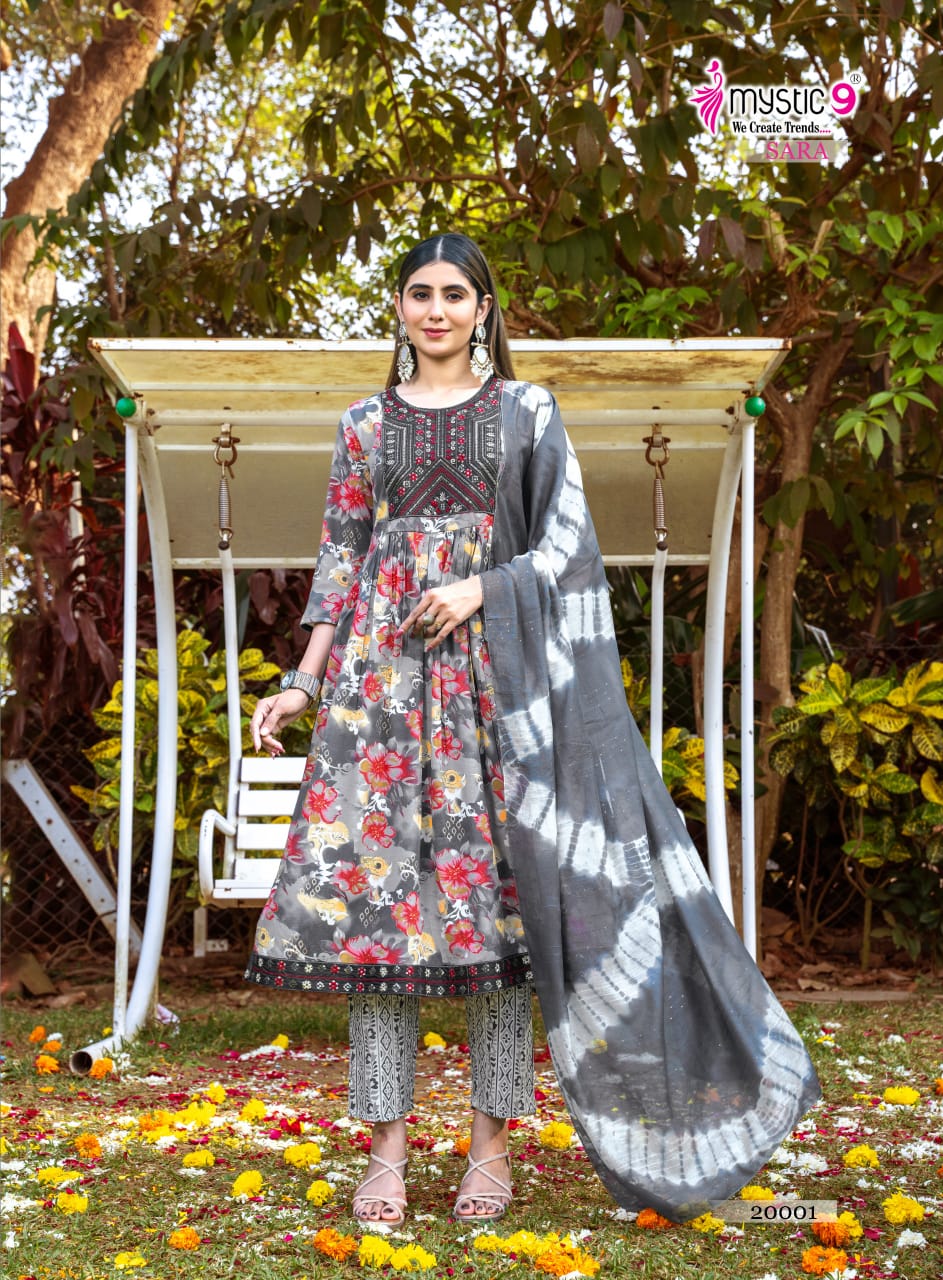 Sara Vol 20 Mystic 9 Rayon Capsule Readymade Pant Style Suits Exporter