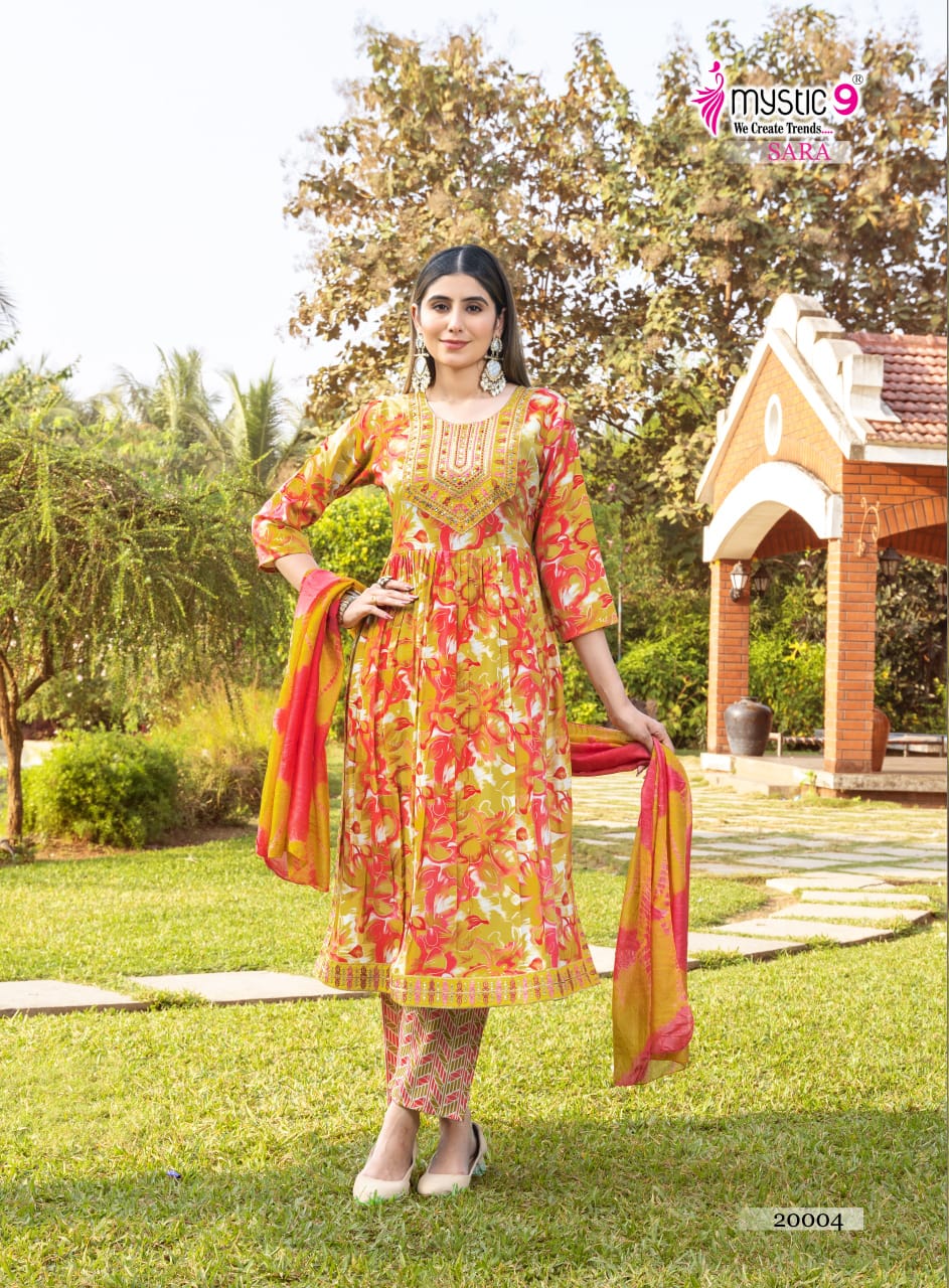 Sara Vol 20 Mystic 9 Rayon Capsule Readymade Pant Style Suits Exporter