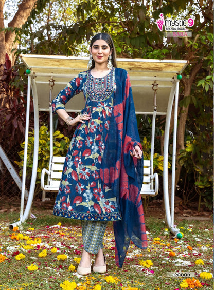 Sara Vol 20 Mystic 9 Rayon Capsule Readymade Pant Style Suits Exporter