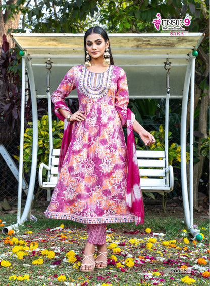 Sara Vol 20 Mystic 9 Rayon Capsule Readymade Pant Style Suits Exporter