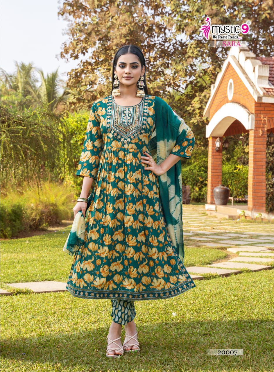 Sara Vol 20 Mystic 9 Rayon Capsule Readymade Pant Style Suits Exporter