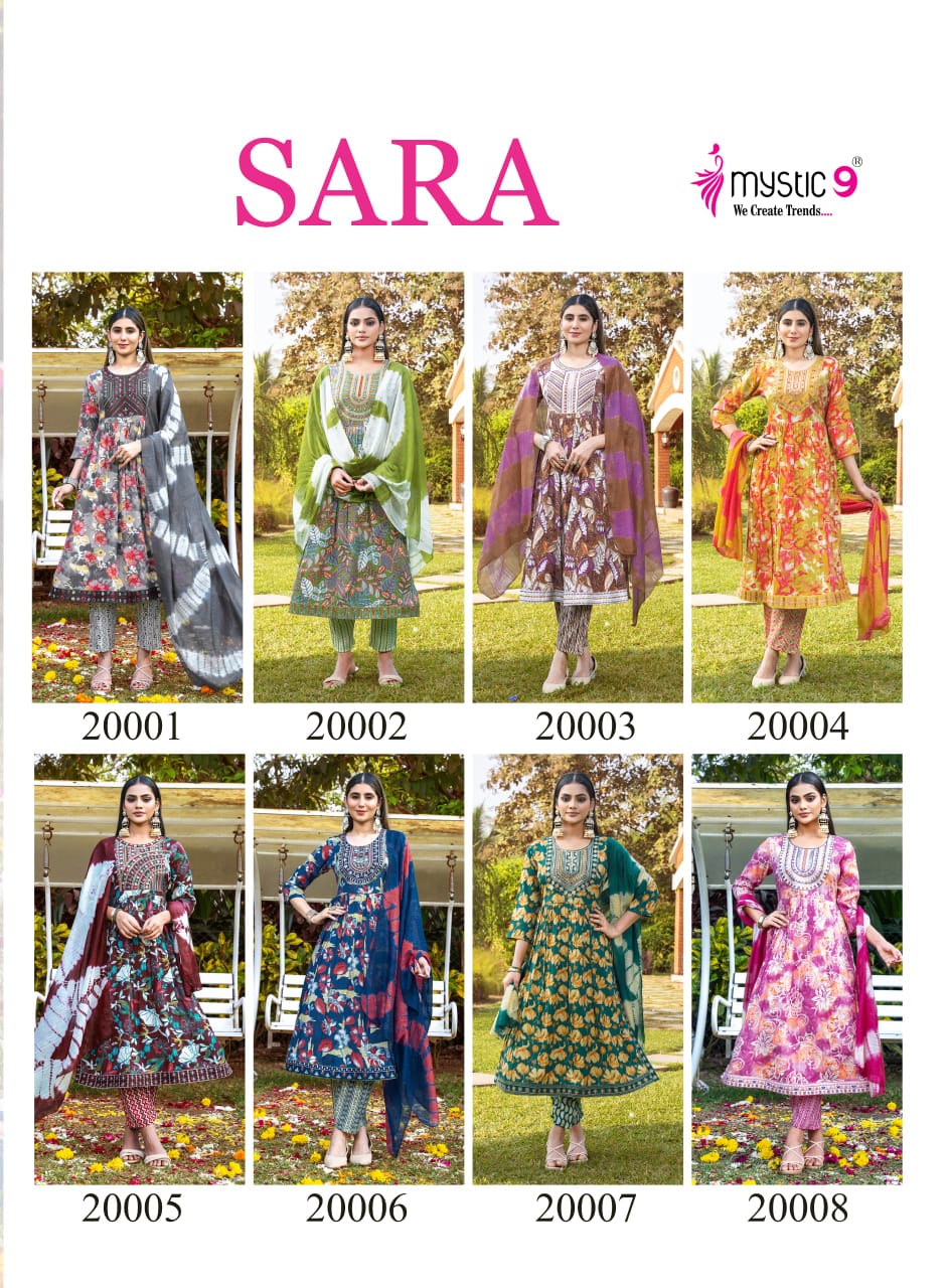 Sara Vol 20 Mystic 9 Rayon Capsule Readymade Pant Style Suits Exporter