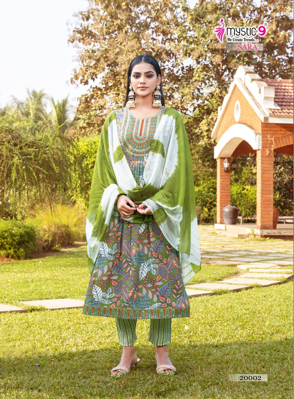 Sara Vol 20 Mystic 9 Rayon Capsule Readymade Pant Style Suits Exporter