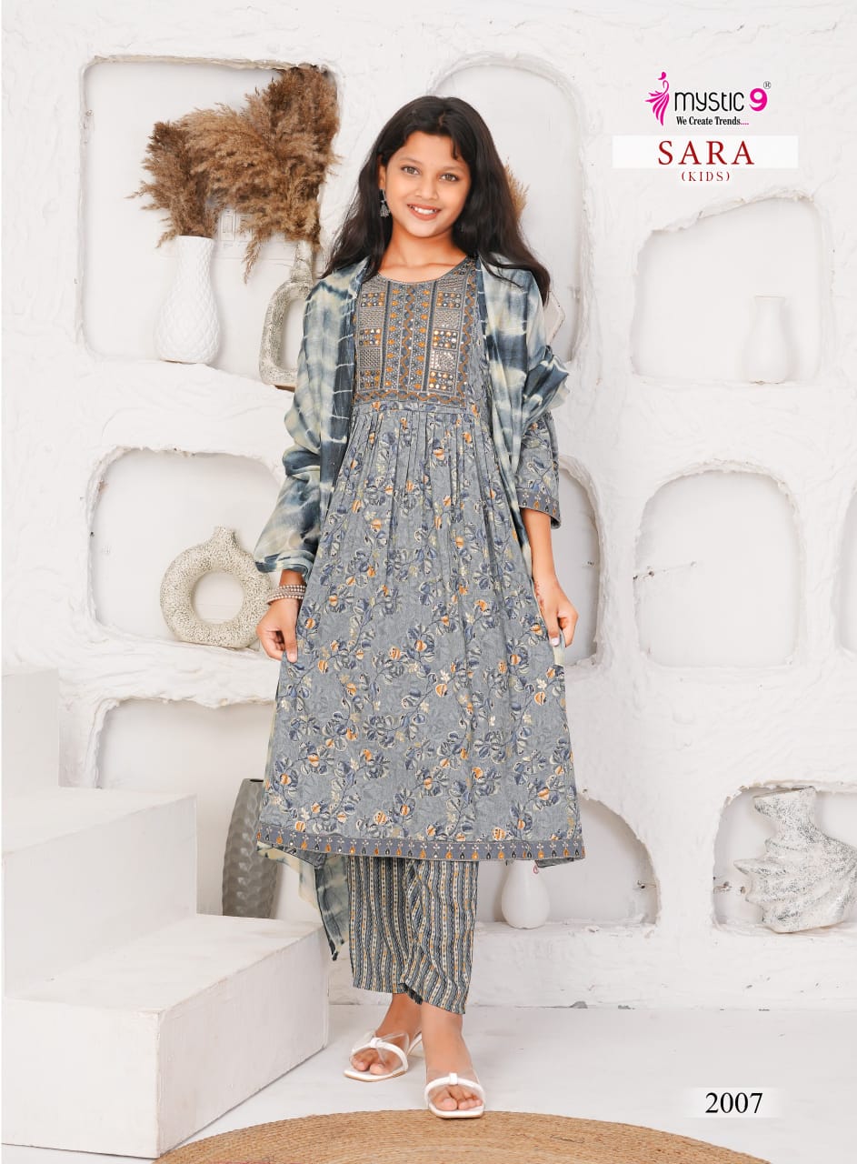 Sara Vol 2 Mystic 9 Rayon Girls Readymade Pant Suits Wholesaler Gujarat