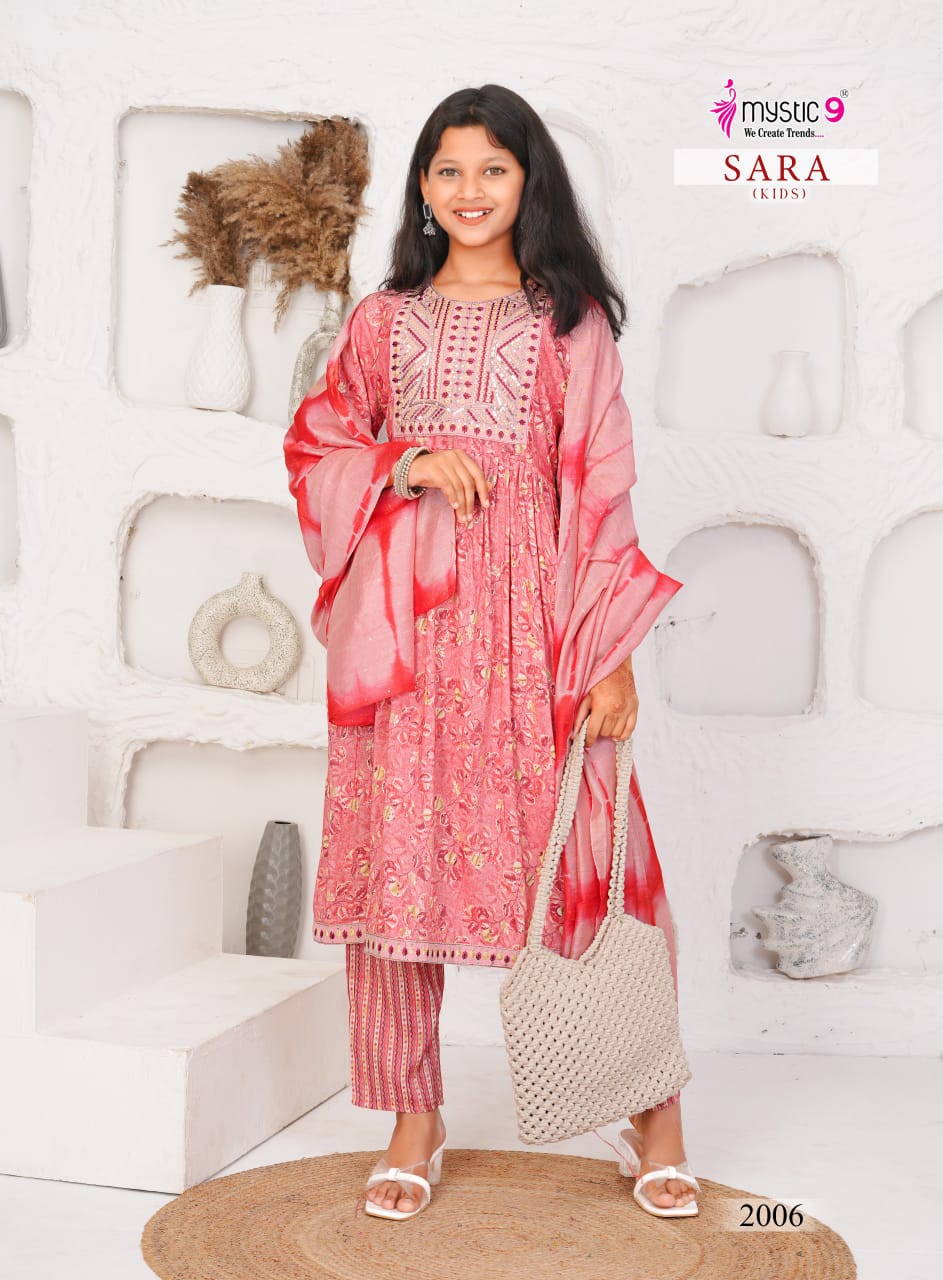 Sara Vol 2 Mystic 9 Rayon Girls Readymade Pant Suits Wholesaler Gujarat