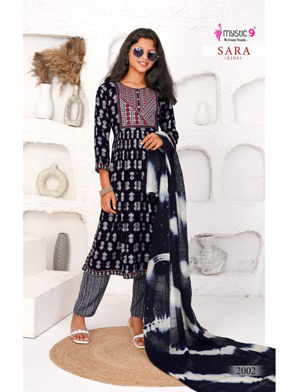 Sara Vol 2 Mystic 9 Rayon Girls Readymade Pant Suits Wholesaler Gujarat