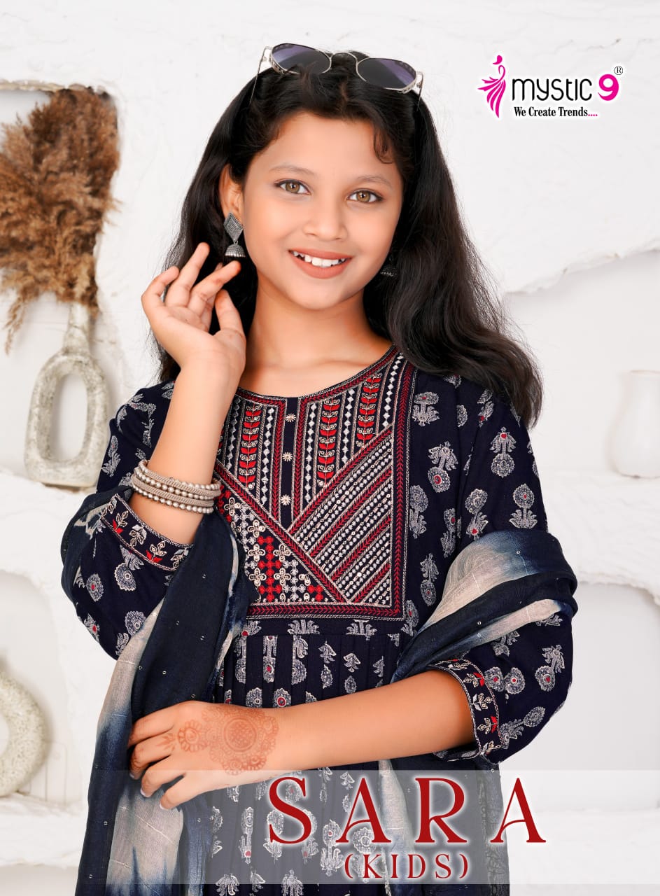 Sara Vol 2 Mystic 9 Rayon Girls Readymade Pant Suits Wholesaler Gujarat