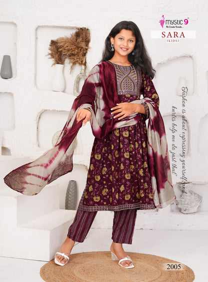 Sara Vol 2 Mystic 9 Rayon Girls Readymade Pant Suits Wholesaler Gujarat