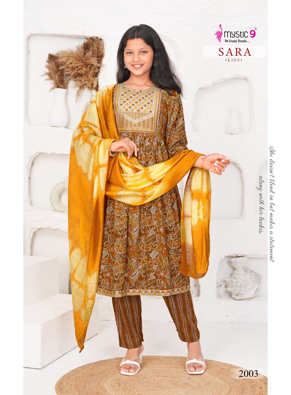 Sara Vol 2 Mystic 9 Rayon Girls Readymade Pant Suits Wholesaler Gujarat