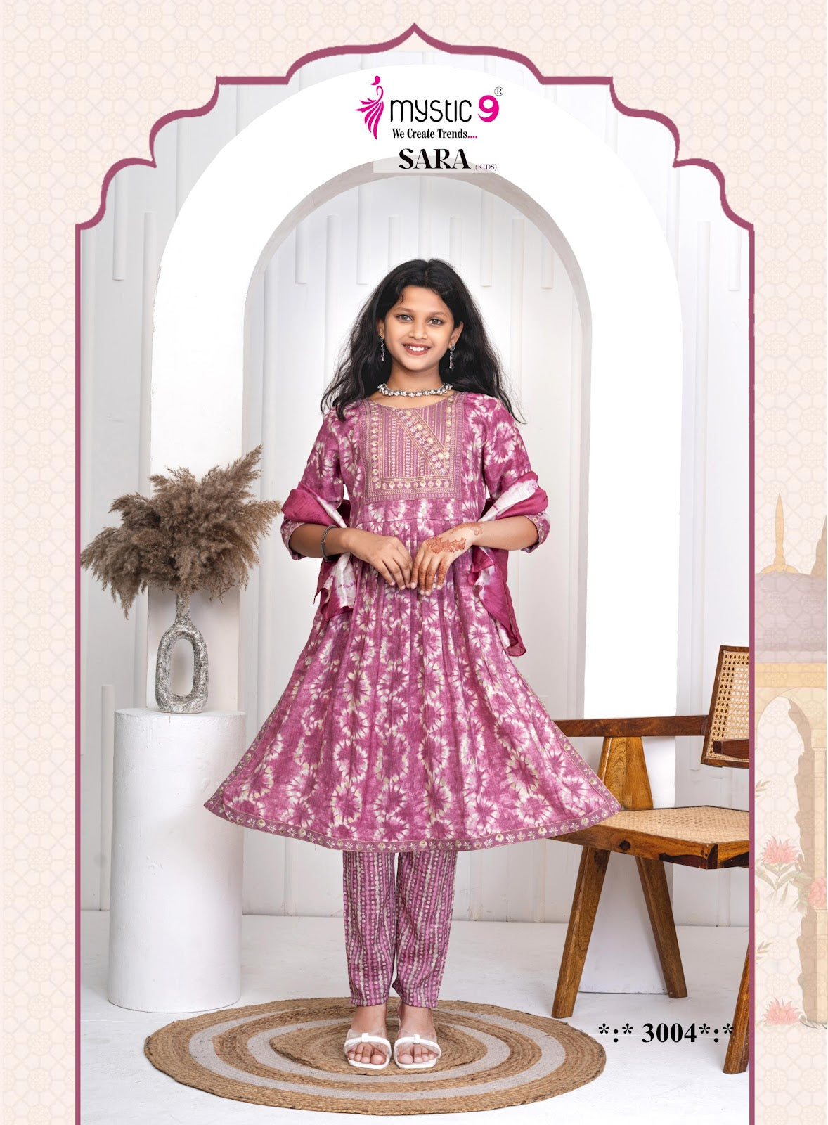 Sara Vol 3 Mystic 9 Rayon Girls Readymade Pant Suits Supplier Ahmedabad